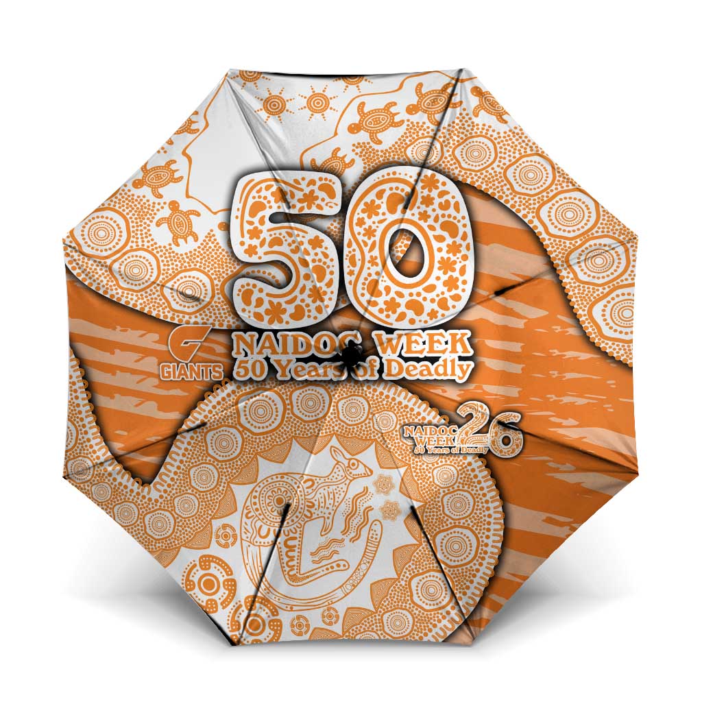 GWS Giants NAIDOC Week 2026 Umbrella Australian Aboriginal Dot Art Dreamtime Pattern Style