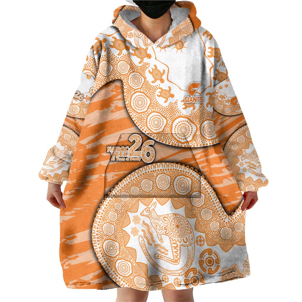 GWS Giants NAIDOC Week 2026 Wearable Blanket Hoodie Australian Aboriginal Dot Art Dreamtime Pattern Style
