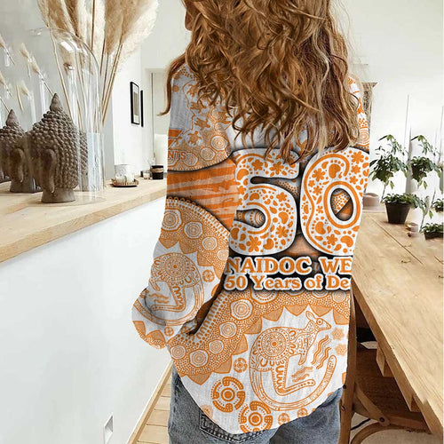 GWS Giants NAIDOC Week 2026 Women Casual Shirt Australian Aboriginal Dot Art Dreamtime Pattern Style