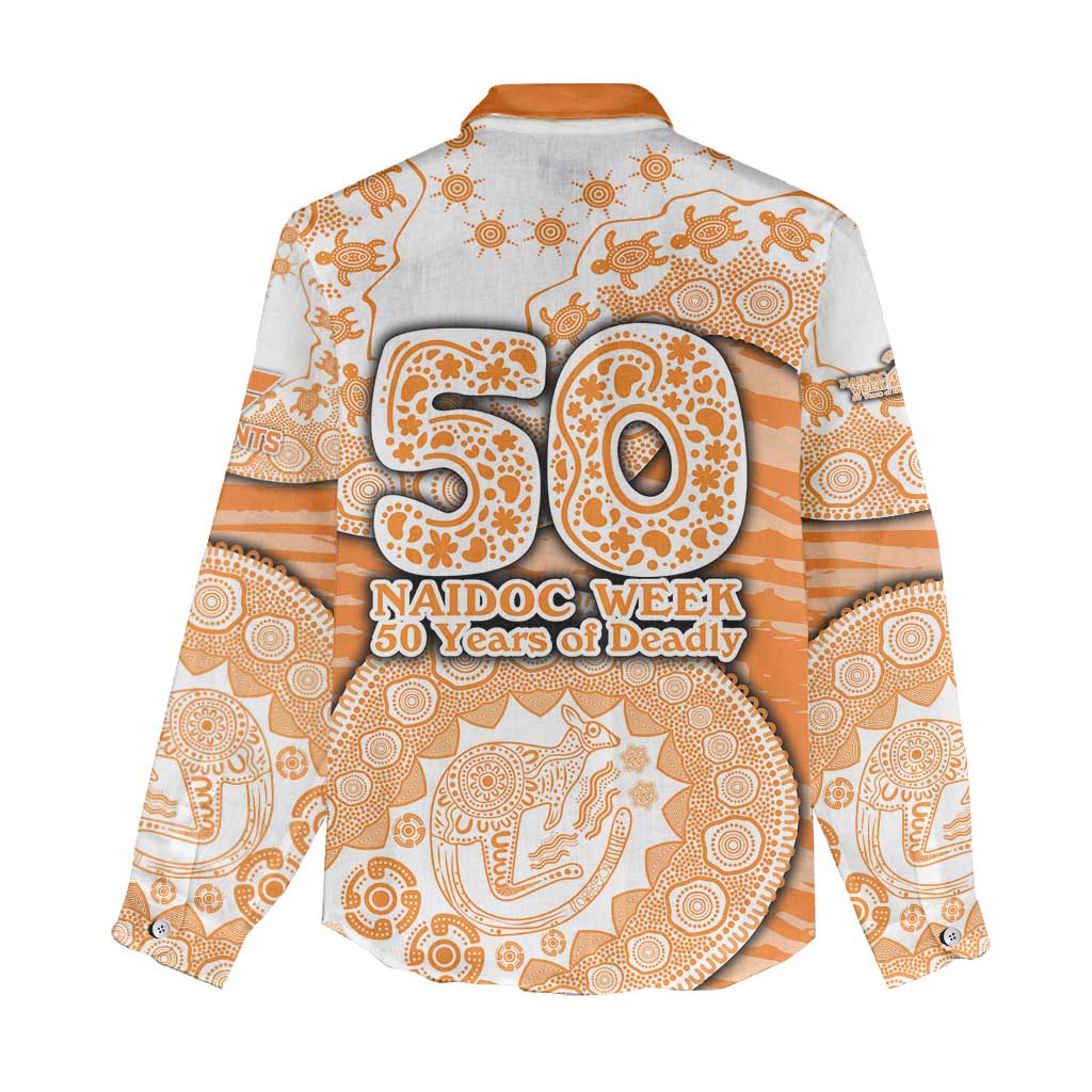 GWS Giants NAIDOC Week 2026 Women Casual Shirt Australian Aboriginal Dot Art Dreamtime Pattern Style