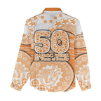 GWS Giants NAIDOC Week 2026 Women Casual Shirt Australian Aboriginal Dot Art Dreamtime Pattern Style