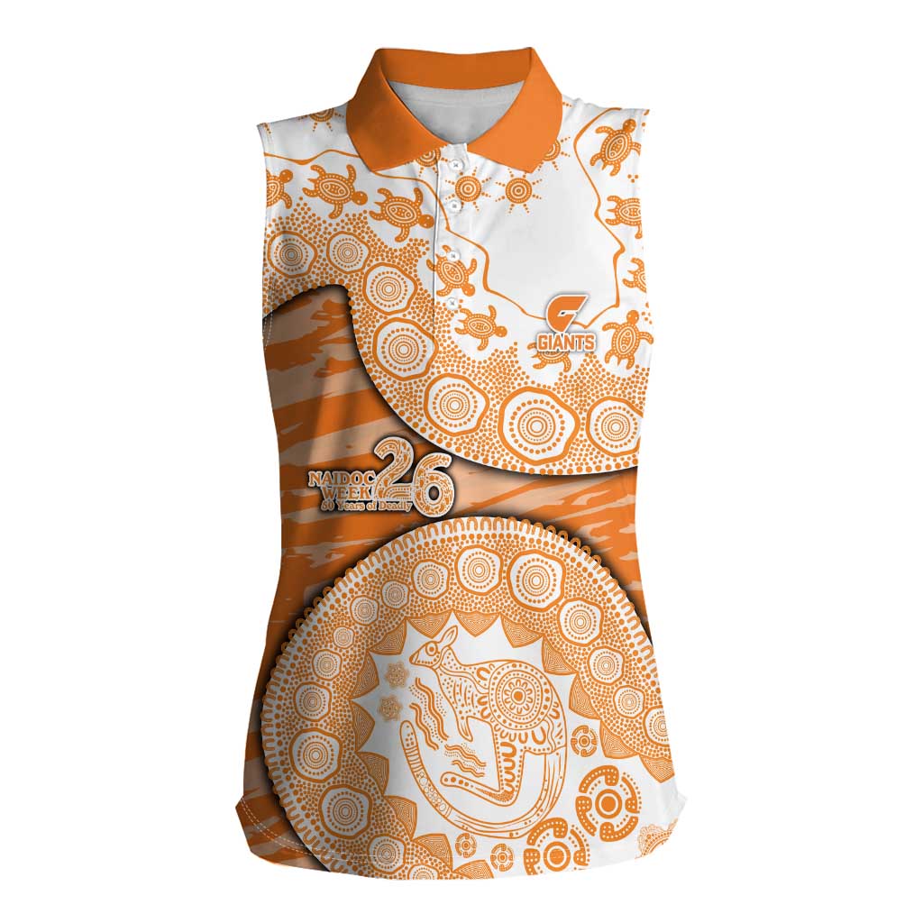 GWS Giants NAIDOC Week 2026 Women Sleeveless Polo Shirt Australian Aboriginal Dot Art Dreamtime Pattern Style