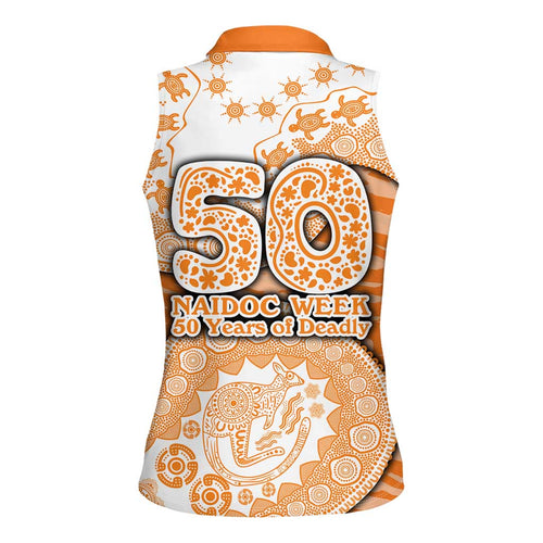GWS Giants NAIDOC Week 2026 Women Sleeveless Polo Shirt Australian Aboriginal Dot Art Dreamtime Pattern Style