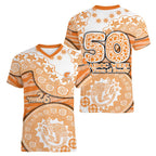 GWS Giants NAIDOC Week 2026 Women V-Neck T-Shirt Australian Aboriginal Dot Art Dreamtime Pattern Style