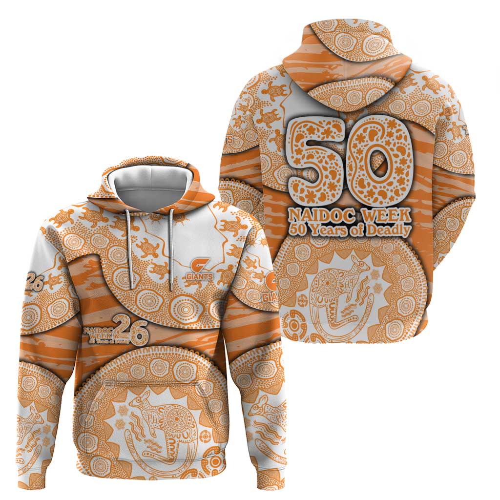 GWS Giants NAIDOC Week 2026 Zip Hoodie Australian Aboriginal Dot Art Dreamtime Pattern Style