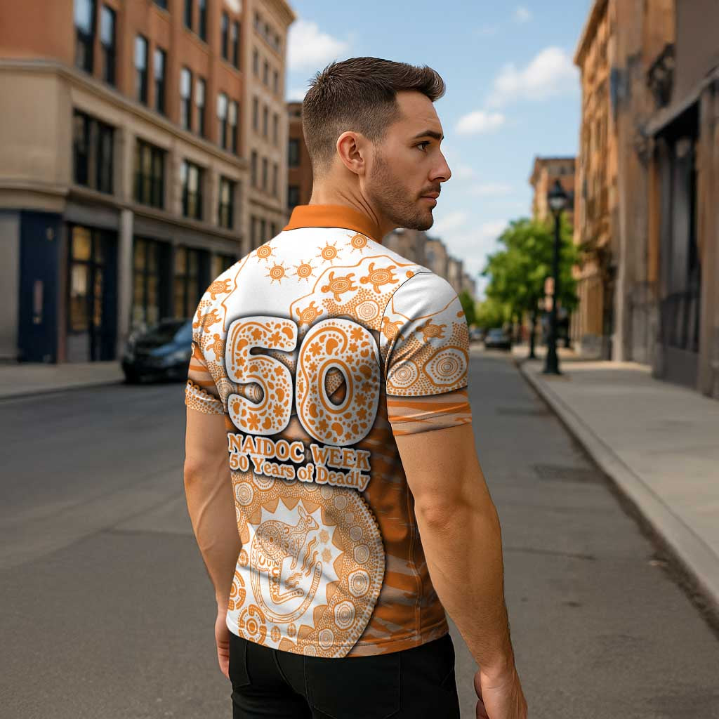 GWS Giants NAIDOC Week 2026 Zipper Polo Shirt Australian Aboriginal Dot Art Dreamtime Pattern Style