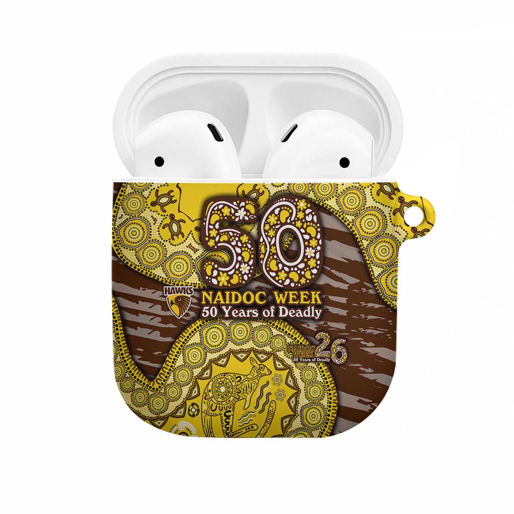 Hawthorn Hawks NAIDOC Week 2026 AirPods Case Australian Aboriginal Dot Art Dreamtime Pattern Style