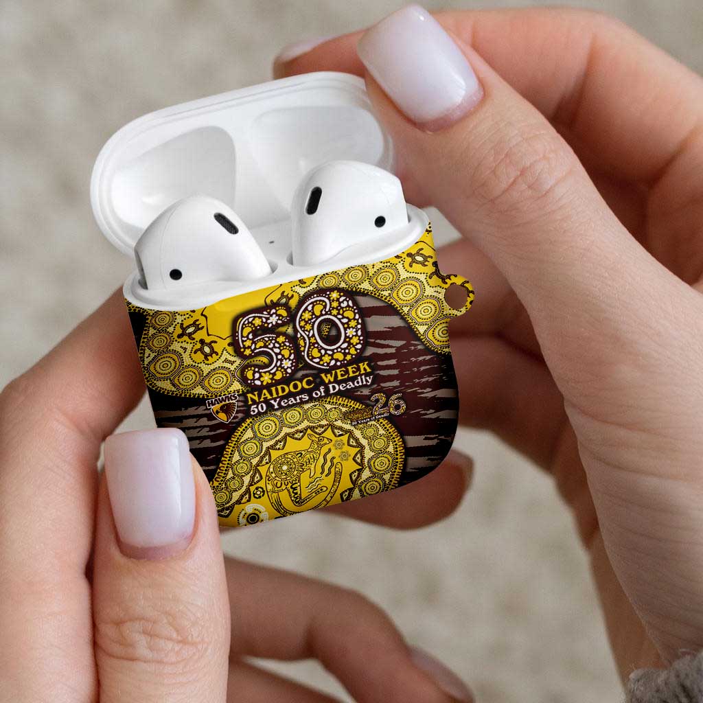 Hawthorn Hawks NAIDOC Week 2026 AirPods Case Australian Aboriginal Dot Art Dreamtime Pattern Style