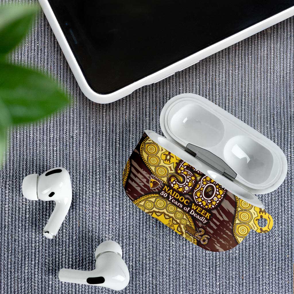 Hawthorn Hawks NAIDOC Week 2026 AirPods Case Australian Aboriginal Dot Art Dreamtime Pattern Style
