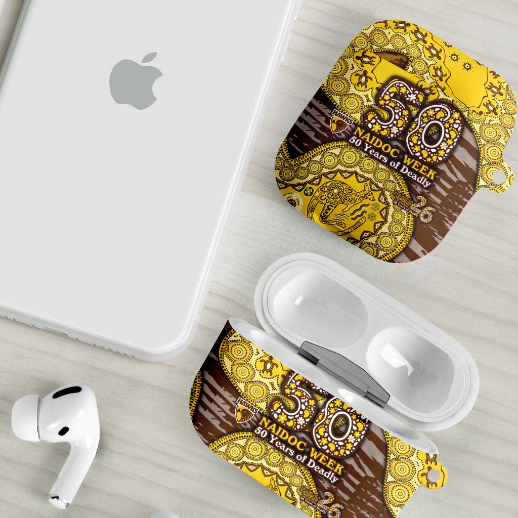 Hawthorn Hawks NAIDOC Week 2026 AirPods Case Australian Aboriginal Dot Art Dreamtime Pattern Style