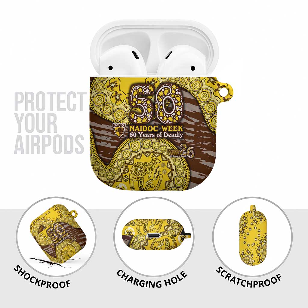Hawthorn Hawks NAIDOC Week 2026 AirPods Case Australian Aboriginal Dot Art Dreamtime Pattern Style