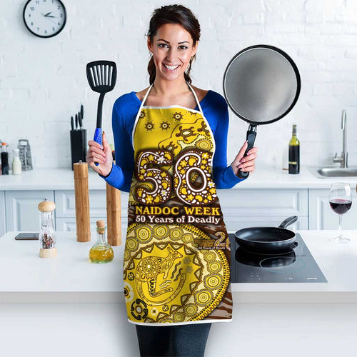 Hawthorn Hawks NAIDOC Week 2026 Apron Australian Aboriginal Dot Art Dreamtime Pattern Style