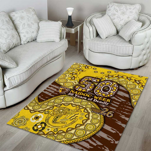 Hawthorn Hawks NAIDOC Week 2026 Area Rug Australian Aboriginal Dot Art Dreamtime Pattern Style