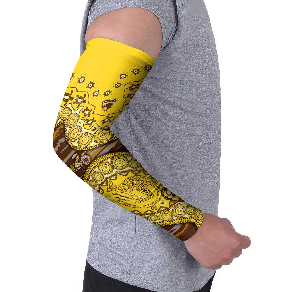 Hawthorn Hawks NAIDOC Week 2026 Arm Sleeves Australian Aboriginal Dot Art Dreamtime Pattern Style