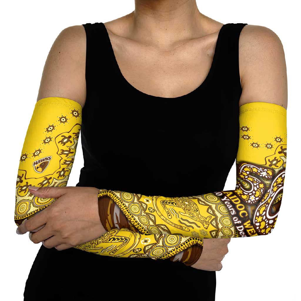 Hawthorn Hawks NAIDOC Week 2026 Arm Sleeves Australian Aboriginal Dot Art Dreamtime Pattern Style