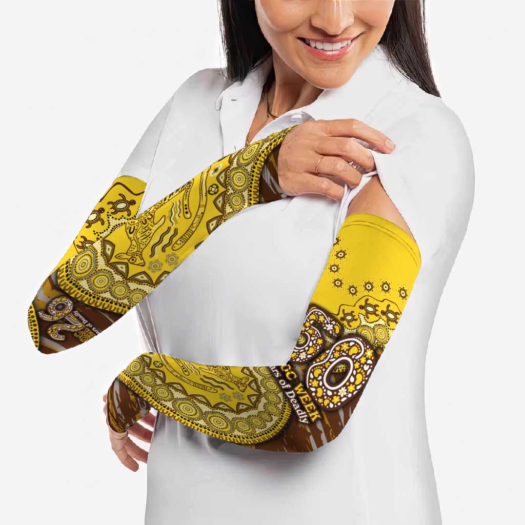 Hawthorn Hawks NAIDOC Week 2026 Arm Sleeves Australian Aboriginal Dot Art Dreamtime Pattern Style