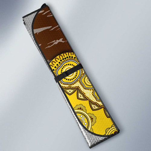 Hawthorn Hawks NAIDOC Week 2026 Auto Sun Shade Australian Aboriginal Dot Art Dreamtime Pattern Style