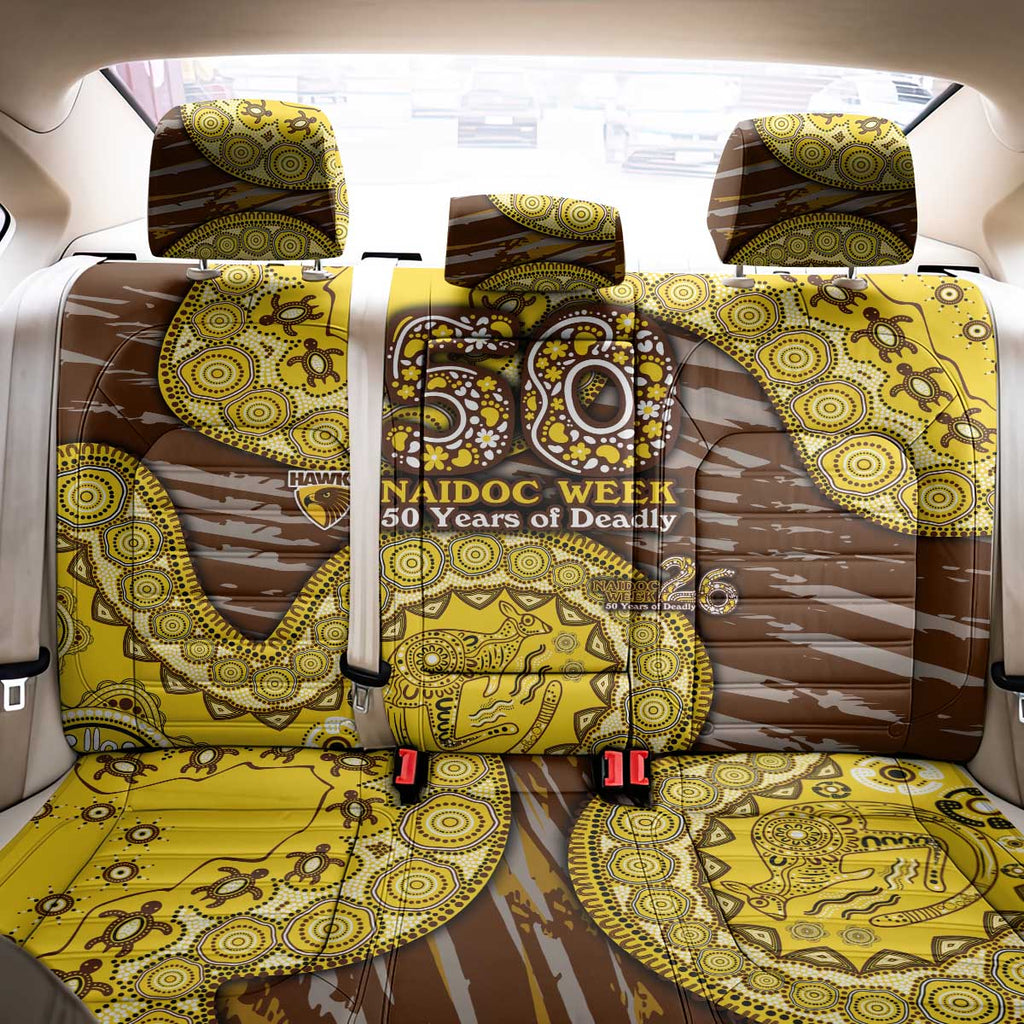 Hawthorn Hawks NAIDOC Week 2026 Back Car Seat Cover Australian Aboriginal Dot Art Dreamtime Pattern Style