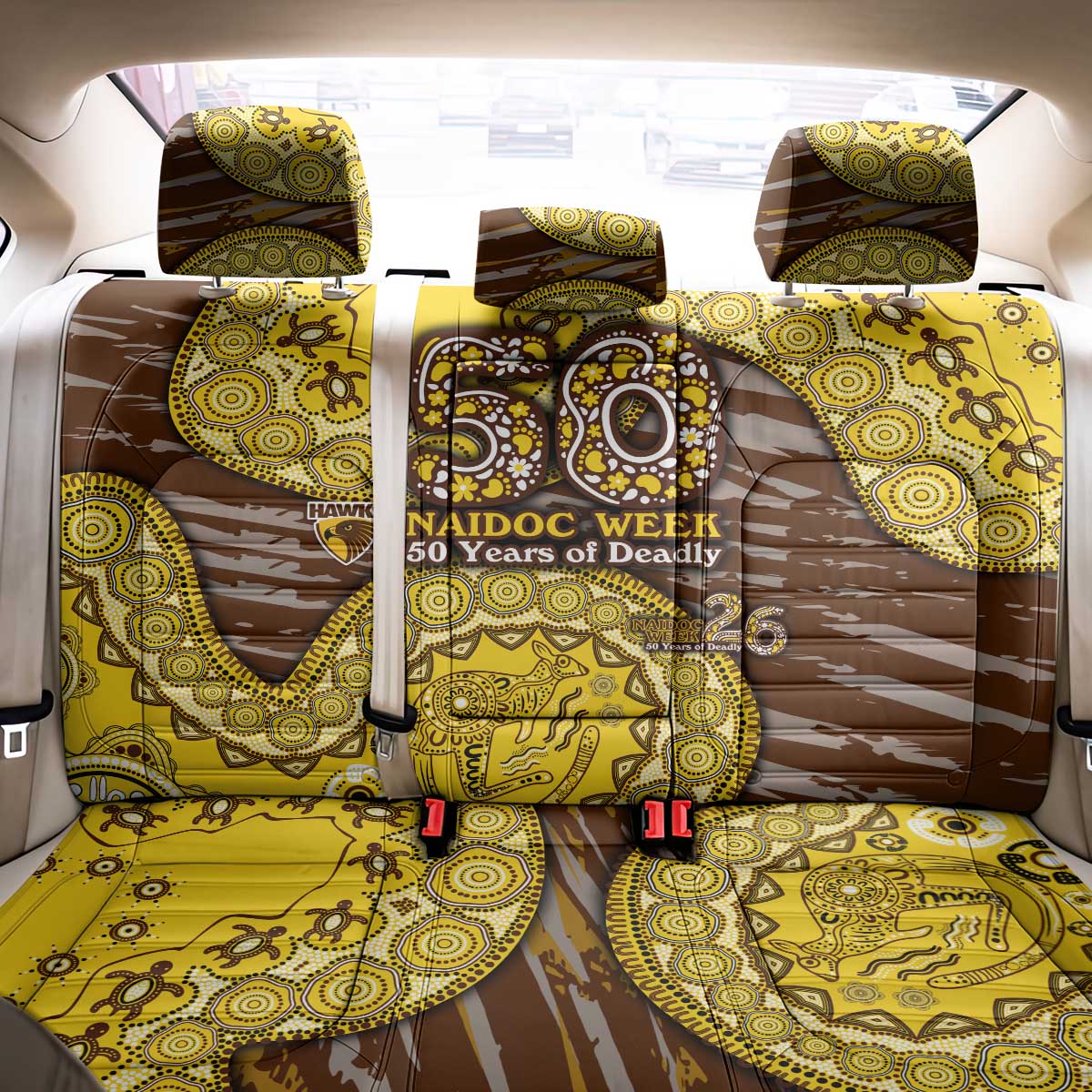 Hawthorn Hawks NAIDOC Week 2026 Back Car Seat Cover Australian Aboriginal Dot Art Dreamtime Pattern Style