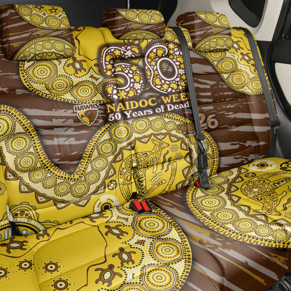 Hawthorn Hawks NAIDOC Week 2026 Back Car Seat Cover Australian Aboriginal Dot Art Dreamtime Pattern Style