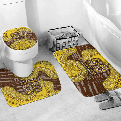 Hawthorn Hawks NAIDOC Week 2026 Bathroom Set Australian Aboriginal Dot Art Dreamtime Pattern Style