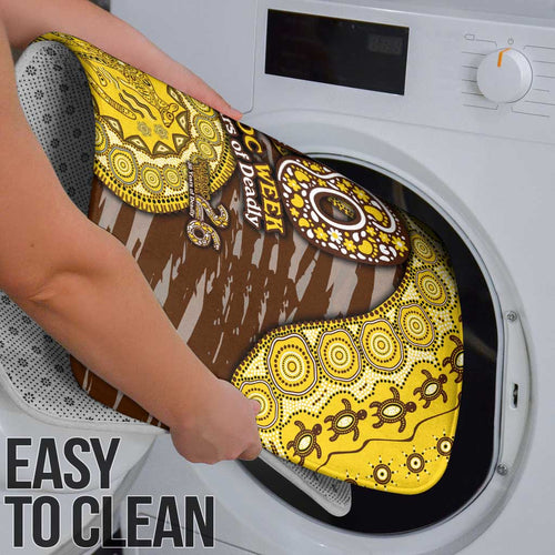 Hawthorn Hawks NAIDOC Week 2026 Bathroom Set Australian Aboriginal Dot Art Dreamtime Pattern Style