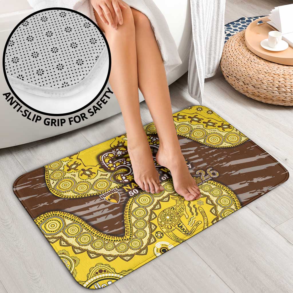 Hawthorn Hawks NAIDOC Week 2026 Bathroom Set Australian Aboriginal Dot Art Dreamtime Pattern Style
