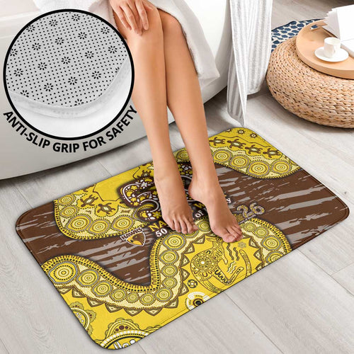 Hawthorn Hawks NAIDOC Week 2026 Bathroom Set Australian Aboriginal Dot Art Dreamtime Pattern Style