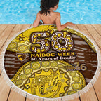 Hawthorn Hawks NAIDOC Week 2026 Beach Blanket Australian Aboriginal Dot Art Dreamtime Pattern Style