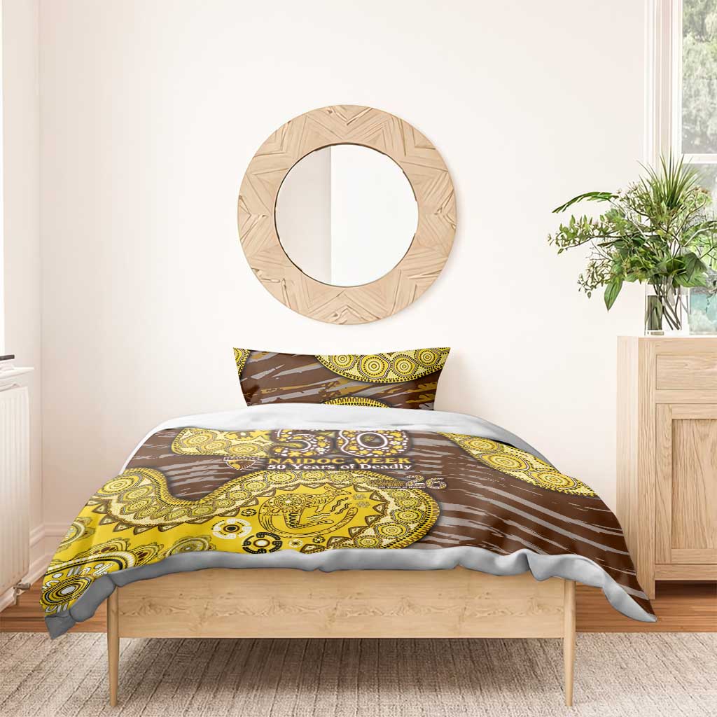 Hawthorn Hawks NAIDOC Week 2026 Bedding Set Australian Aboriginal Dot Art Dreamtime Pattern Style