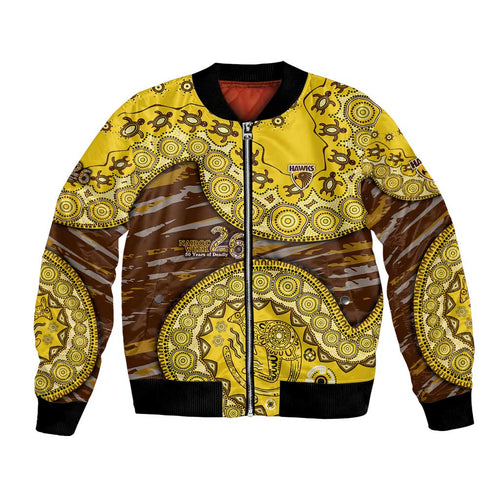 Hawthorn Hawks NAIDOC Week 2026 Bomber Jacket Australian Aboriginal Dot Art Dreamtime Pattern Style