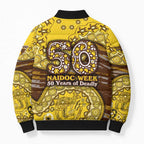 Hawthorn Hawks NAIDOC Week 2026 Bomber Puffer Jacket Australian Aboriginal Dot Art Dreamtime Pattern Style