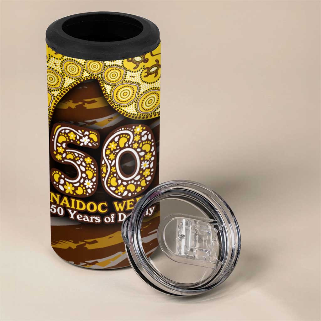 Hawthorn Hawks NAIDOC Week 2026 4 in 1 Can Cooler Tumbler Australian Aboriginal Dot Art Dreamtime Pattern Style
