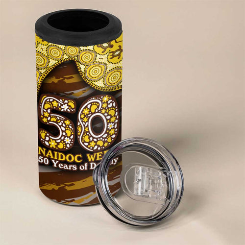 Hawthorn Hawks NAIDOC Week 2026 4 in 1 Can Cooler Tumbler Australian Aboriginal Dot Art Dreamtime Pattern Style