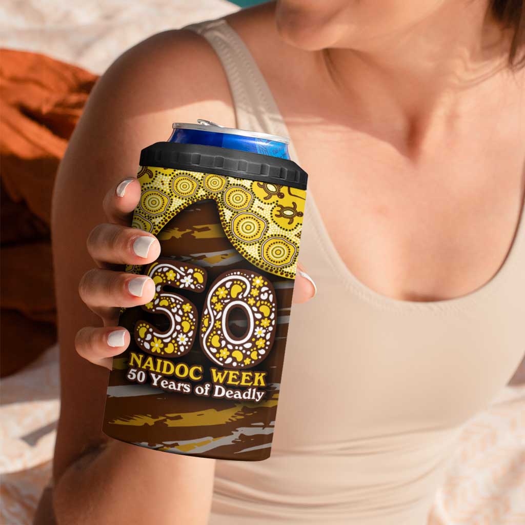 Hawthorn Hawks NAIDOC Week 2026 4 in 1 Can Cooler Tumbler Australian Aboriginal Dot Art Dreamtime Pattern Style