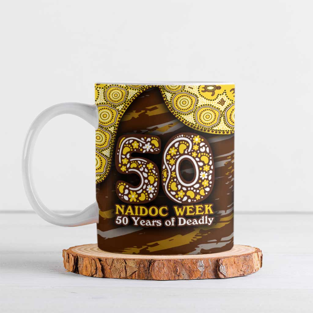 Hawthorn Hawks NAIDOC Week 2026 Ceramic Mug Australian Aboriginal Dot Art Dreamtime Pattern Style