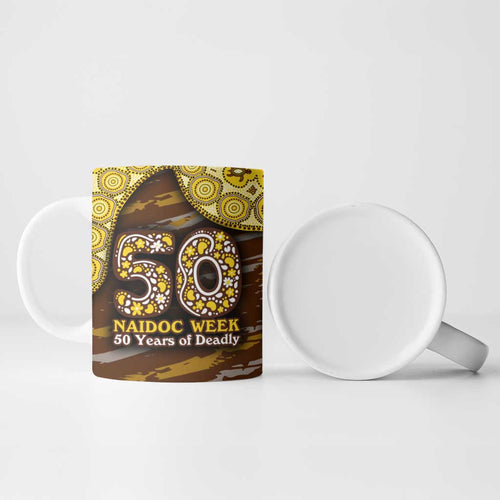Hawthorn Hawks NAIDOC Week 2026 Ceramic Mug Australian Aboriginal Dot Art Dreamtime Pattern Style