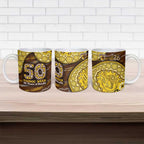 Hawthorn Hawks NAIDOC Week 2026 Ceramic Mug Australian Aboriginal Dot Art Dreamtime Pattern Style