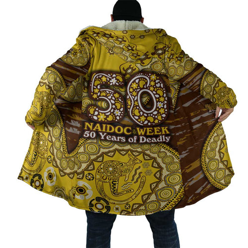 Hawthorn Hawks NAIDOC Week 2026 Cloak Australian Aboriginal Dot Art Dreamtime Pattern Style
