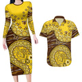 Hawthorn Hawks NAIDOC Week 2026 Couples Matching Long Sleeve Bodycon Dress and Hawaiian Shirt Australian Aboriginal Dot Art Dreamtime Pattern Style