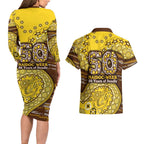 Hawthorn Hawks NAIDOC Week 2026 Couples Matching Long Sleeve Bodycon Dress and Hawaiian Shirt Australian Aboriginal Dot Art Dreamtime Pattern Style