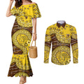 Hawthorn Hawks NAIDOC Week 2026 Couples Matching Mermaid Dress and Long Sleeve Button Shirt Australian Aboriginal Dot Art Dreamtime Pattern Style