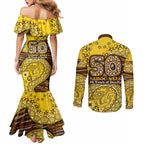 Hawthorn Hawks NAIDOC Week 2026 Couples Matching Mermaid Dress and Long Sleeve Button Shirt Australian Aboriginal Dot Art Dreamtime Pattern Style