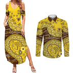 Hawthorn Hawks NAIDOC Week 2026 Couples Matching Summer Maxi Dress and Long Sleeve Button Shirt Australian Aboriginal Dot Art Dreamtime Pattern Style