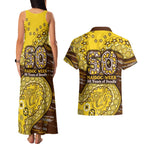 Hawthorn Hawks NAIDOC Week 2026 Couples Matching Tank Maxi Dress and Hawaiian Shirt Australian Aboriginal Dot Art Dreamtime Pattern Style