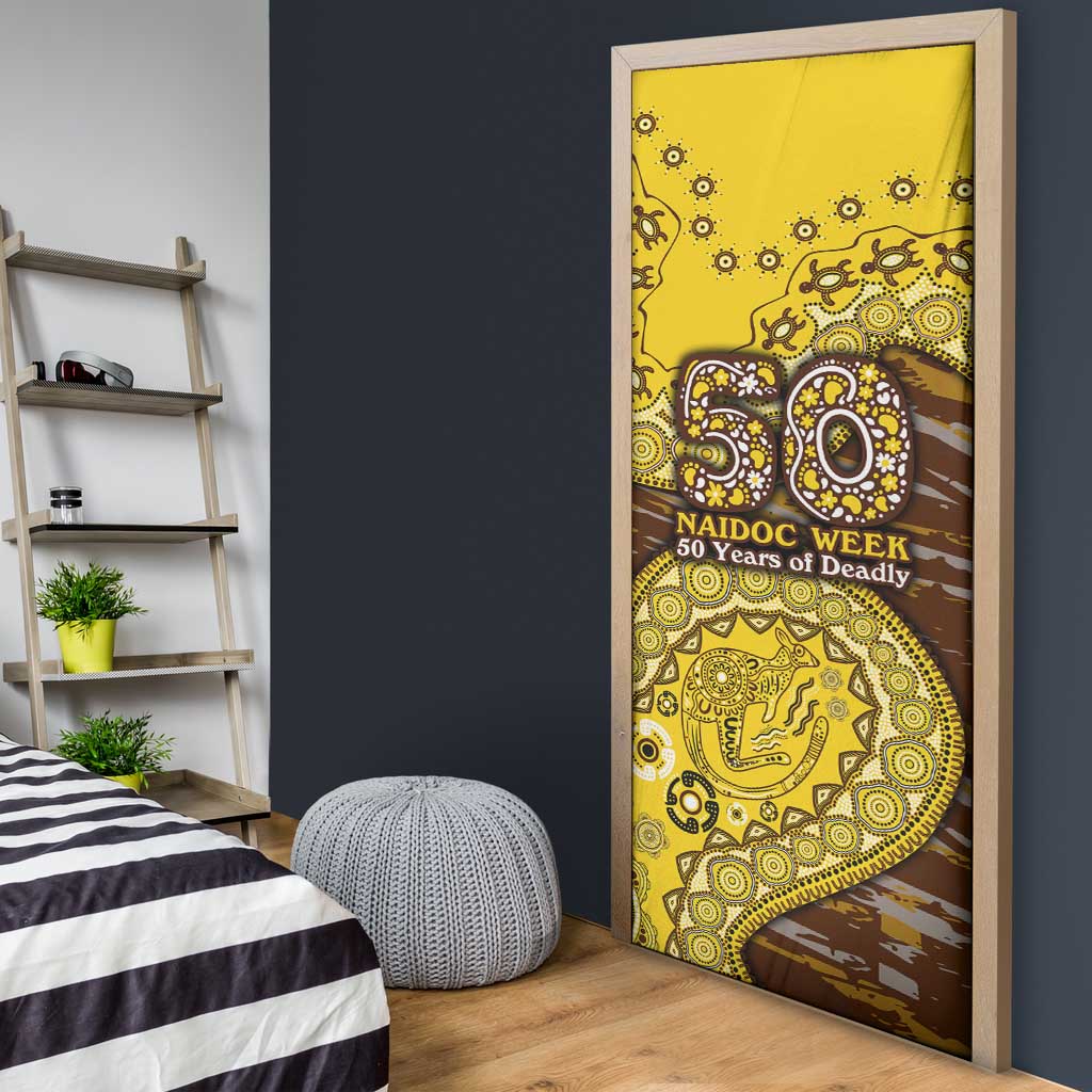 Hawthorn Hawks NAIDOC Week 2026 Door Cover Australian Aboriginal Dot Art Dreamtime Pattern Style