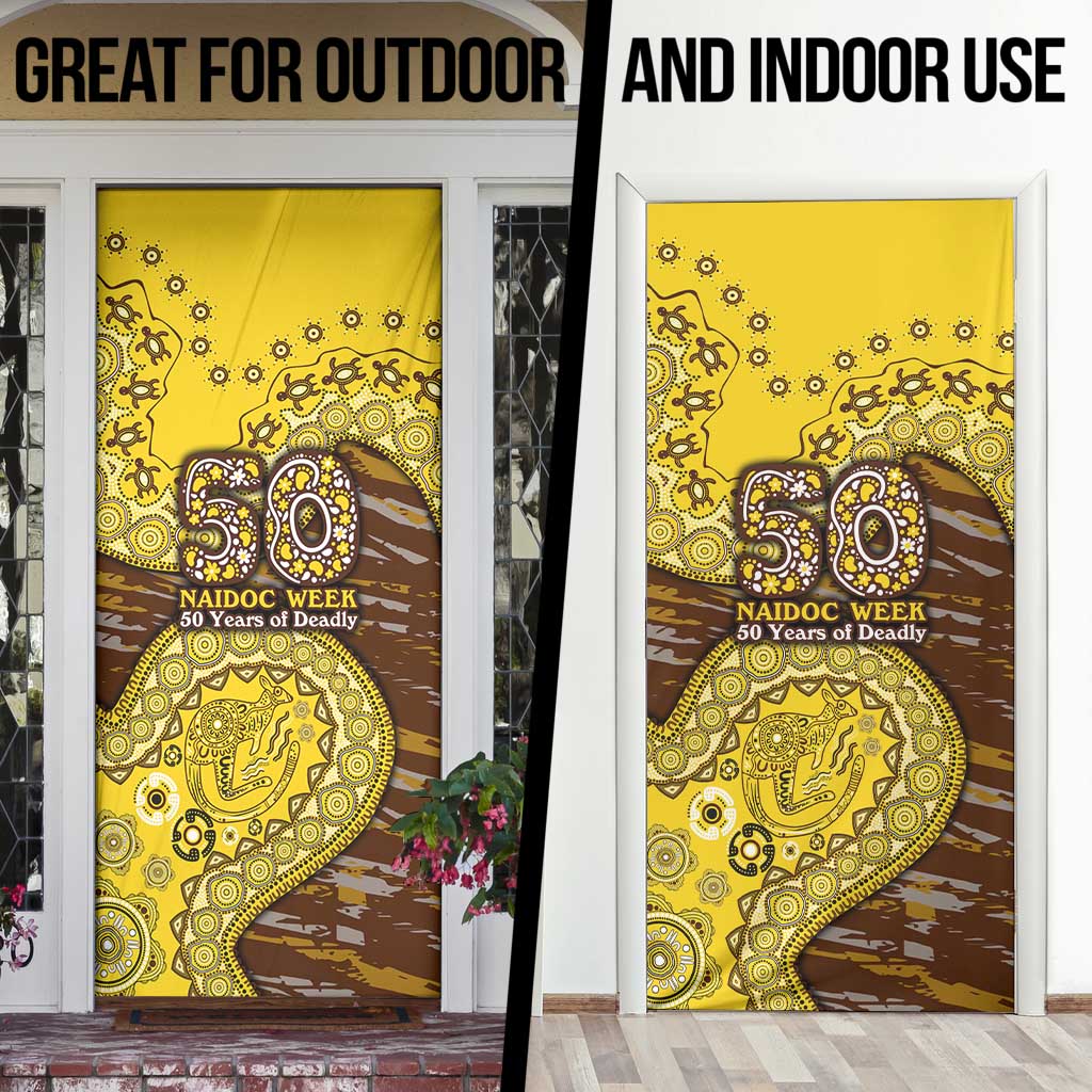 Hawthorn Hawks NAIDOC Week 2026 Door Cover Australian Aboriginal Dot Art Dreamtime Pattern Style