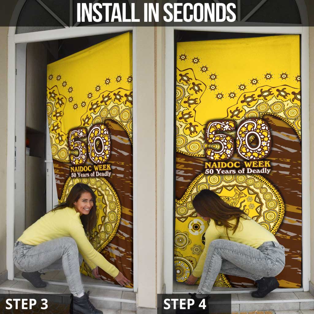 Hawthorn Hawks NAIDOC Week 2026 Door Cover Australian Aboriginal Dot Art Dreamtime Pattern Style
