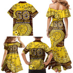 Hawthorn Hawks NAIDOC Week 2026 Family Matching Mermaid Dress and Hawaiian Shirt Australian Aboriginal Dot Art Dreamtime Pattern Style