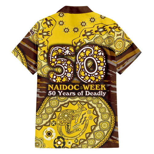 Hawthorn Hawks NAIDOC Week 2026 Family Matching Mermaid Dress and Hawaiian Shirt Australian Aboriginal Dot Art Dreamtime Pattern Style